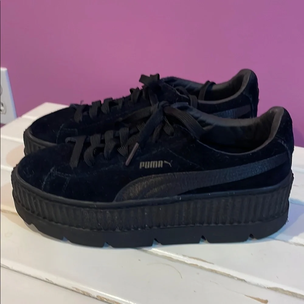 Puma x Fenty Black Sneakers with Suede Upper and Thick Sole - Picture 1 of 5